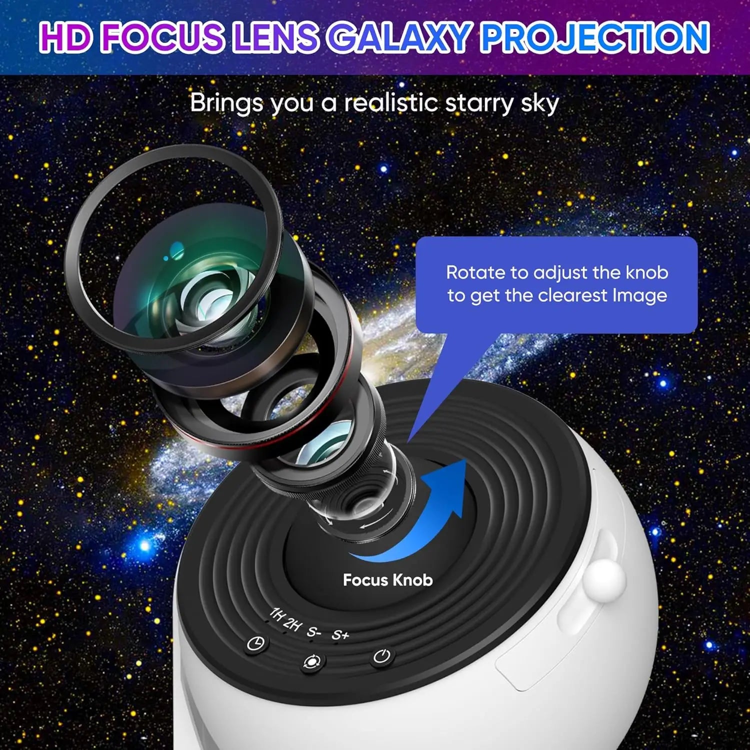 Star Projector Night Light – Galaxy Lamp for Room Decor