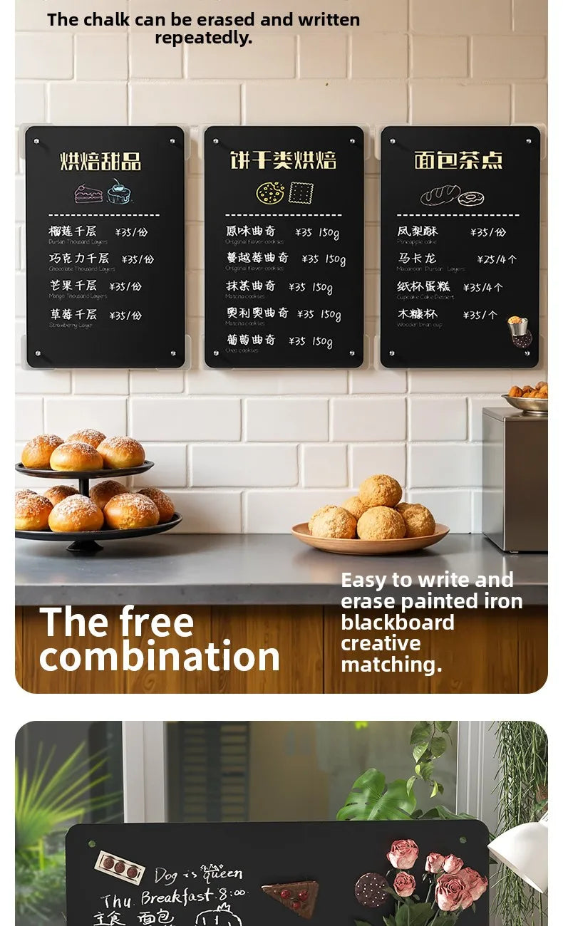 Magnetic Desktop Whiteboard – Large Standing Blackboard Sign for Coffee Shop
